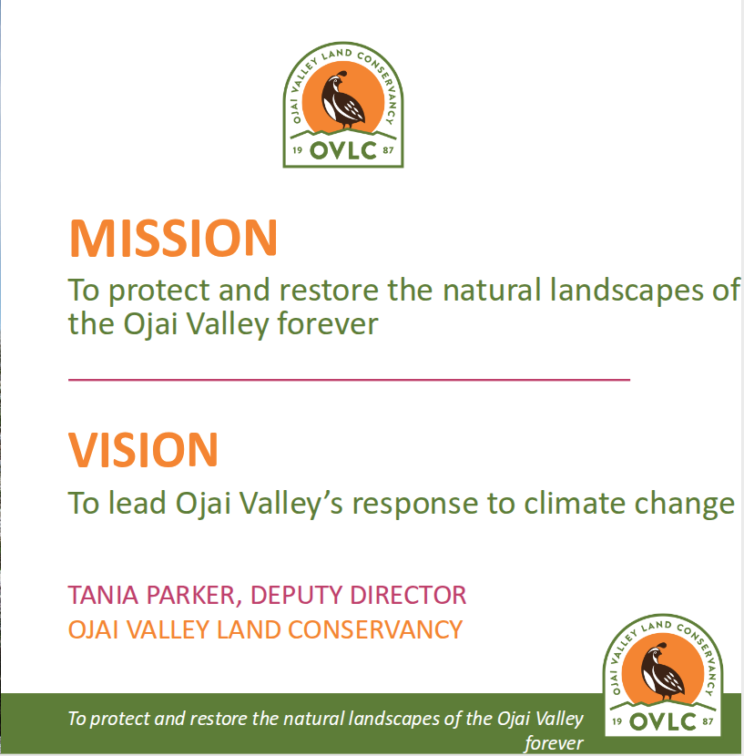 Ojai Valley Land Conservancy presentation — May 7, 2026